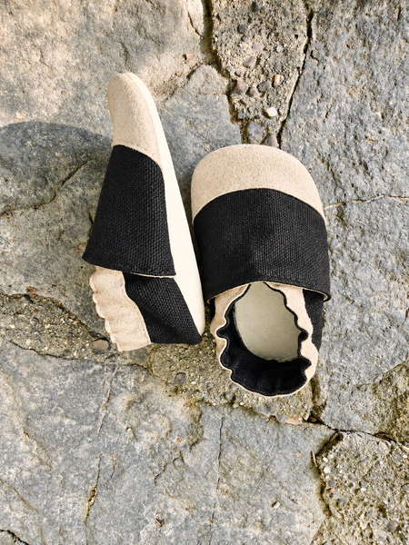 Children's Slippers Polish Hemp Barefoot Black