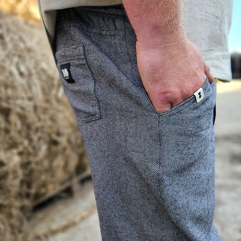 Cotton and hemp joggers, black melange