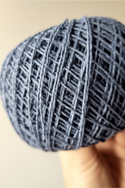 Hemp-cotton cordon (grayish blue) - 100 g