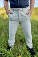 Men's classic cotton and hemp pants