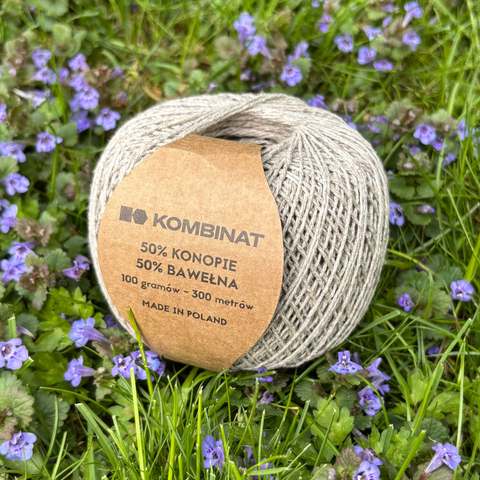 Włóczka konopno-bawełniana 100 g kolor naturalny