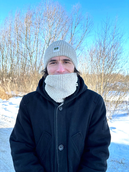 Hemp and cotton winter neck warmer - natural