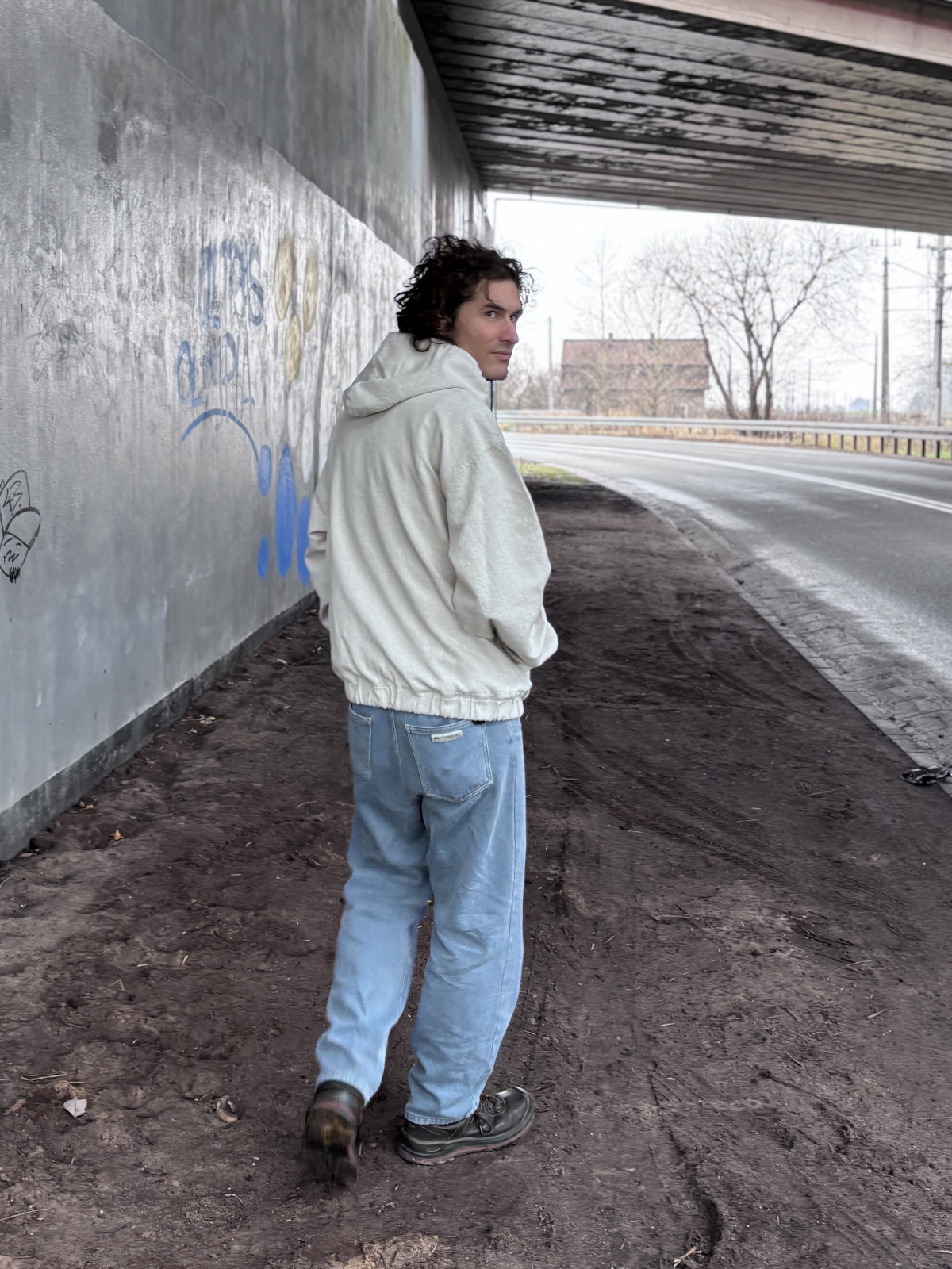 Jeansy konopno-bawełniane męskie - jasnoniebieskie