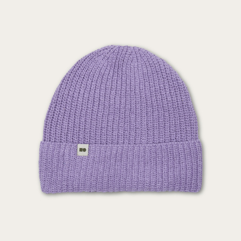 Hemp-cotton beanie with a small logo (lilac)