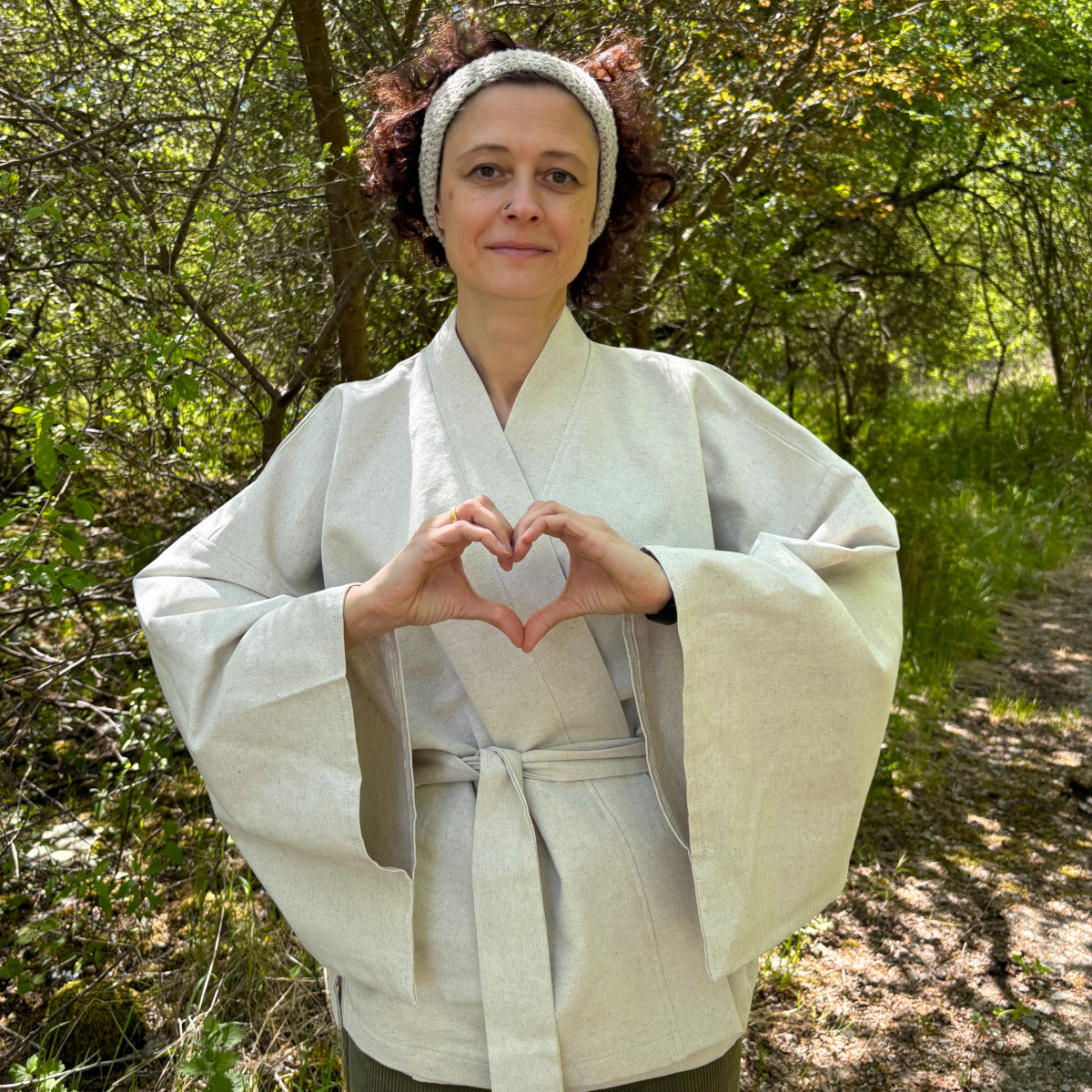 Kimono bawełniano-konopne naturalne