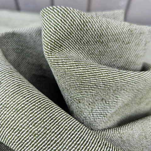 Cotton-hemp fabric OLIVE – TWILL weave (2 m)