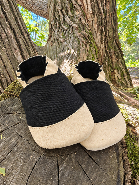 Children's Slippers Polish Hemp Barefoot Black