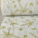 Cotton-hemp fabric PRINT “LEAVES” – PLAIN weave (1 m)