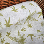 Cotton-hemp fabric PRINT “LEAVES” – PLAIN weave (1 m)