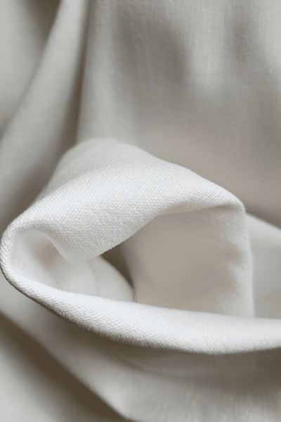 WHITE cotton-hemp fabric - FLAT weave  (2 m)