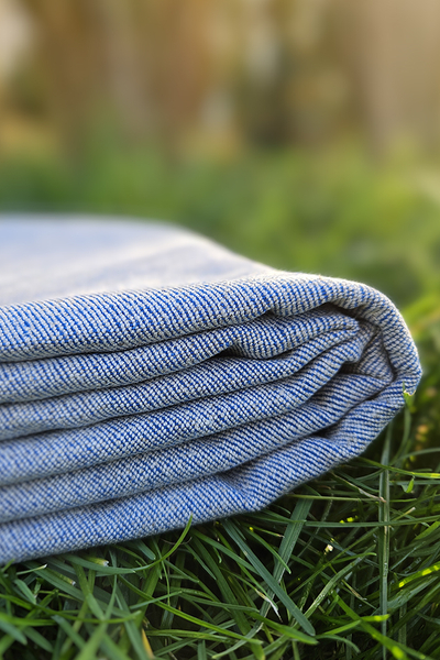 navy hemp-cotton fabric 50/50 - twill weave jeans (3 m)