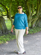 Hemp-cotton sweater - Petrol