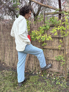 Men's hemp and cotton jeans - light blue