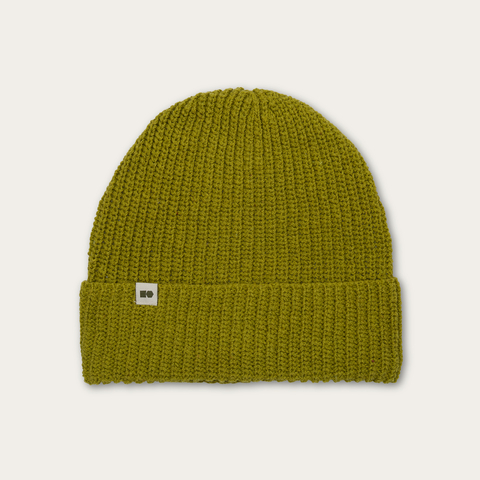 Hemp-cotton beanie with a small logo (green)