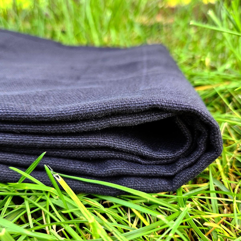 Cotton-hemp fabric BLACK – PANAMA weave (1 m)