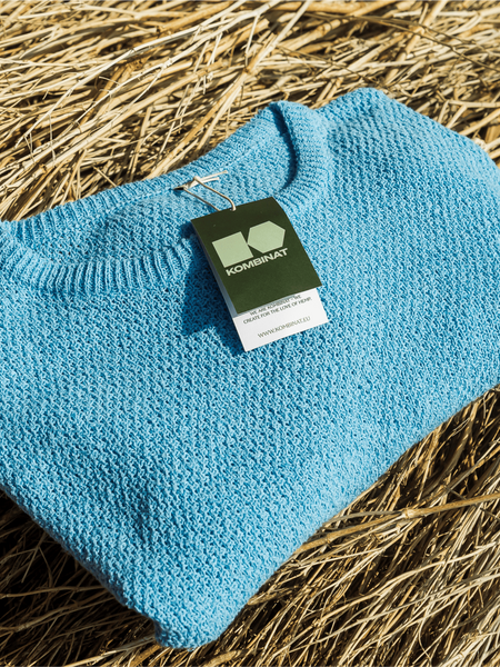 Hemp-cotton sweater - blue