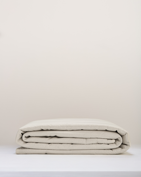 Hemp-cotton children's duvet 100 x 135 cm with straw-colored trimming 