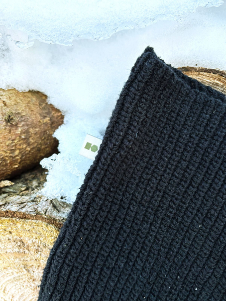 Hemp and cotton winter neck warmer - black