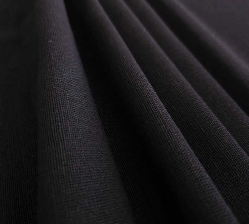 Red plain weave hemp-cotton fabric