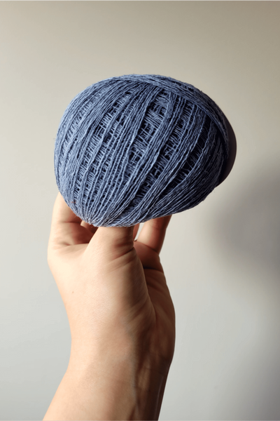 Hemp-cotton cordon (grayish blue) - 50 g