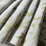 Cotton-hemp fabric PRINT “LEAVES” – PLAIN weave (1 m)