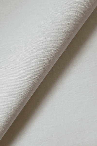 WHITE cotton-hemp fabric - FLAT weave  (1 m)
