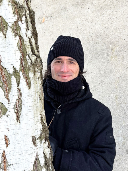 Hemp and cotton winter neck warmer - black