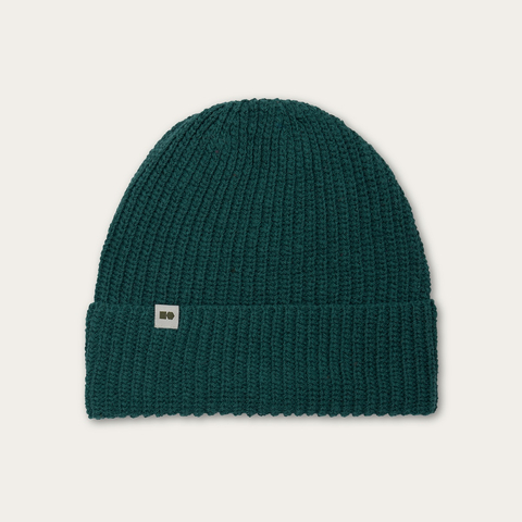 Hemp-cotton beanie with a small logo (emerald green)