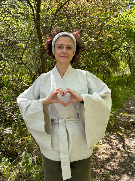 Kimono bawełniano-konopne naturalne