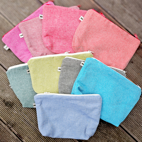 Cotton and hemp cosmetic bag