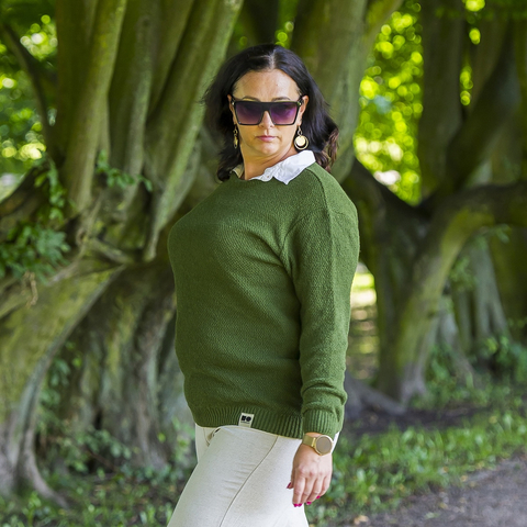 Hemp-cotton sweater - Olive