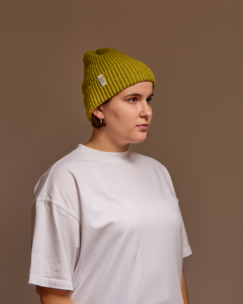 Czapka konopno-bawełniana (zielona limonkowa)