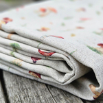 Cotton-hemp fabric PRINT “MUSHROOMS” – PLAIN weave (2 m)