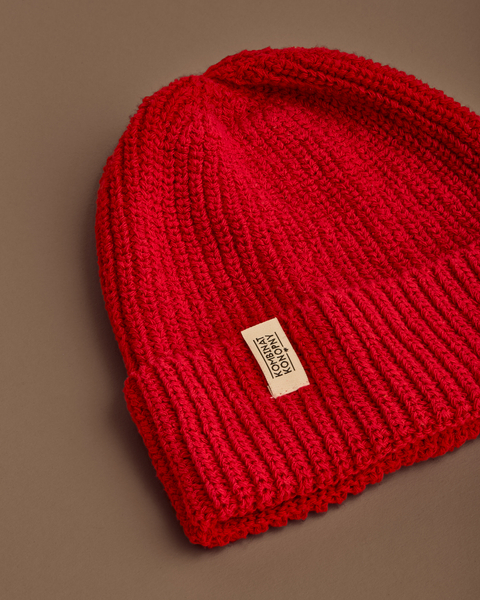Hemp-cotton beanie (red)