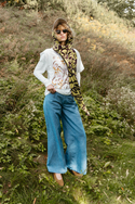 Baggy hemp denim pants