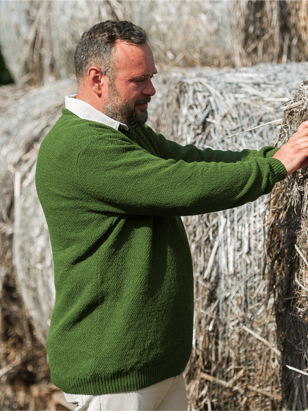 Hemp-cotton sweater - Olive