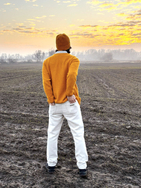 Hemp-cotton sweater - Mustard