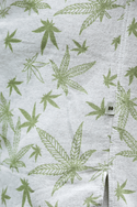 Short-sleeved cotton-hemp printed shirt