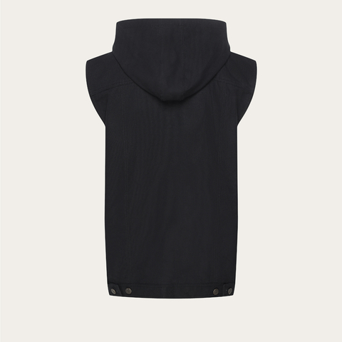 Hooded vest - black