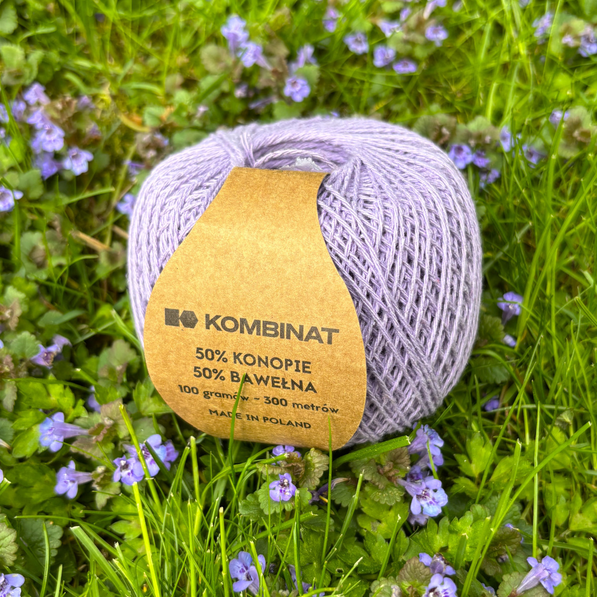 Włóczka konopno-bawełniana 100 g kolor liliowy