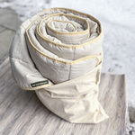 Hemp-cotton children's duvet 100 x 135 cm with straw-colored trimming 