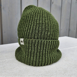 Hemp-cotton beanie with a small logo (green)