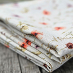 Cotton-hemp fabric PRINT “FLOWERS” – PLAIN weave (3 m)