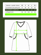 Cotton and hemp dress with black trim
