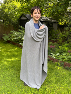 Hemp and cotton blanket 130×180 cm gray