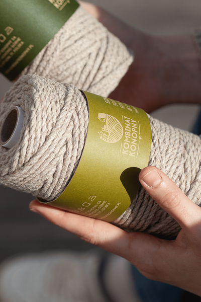 Hemp-cotton cord twisted 5 mm